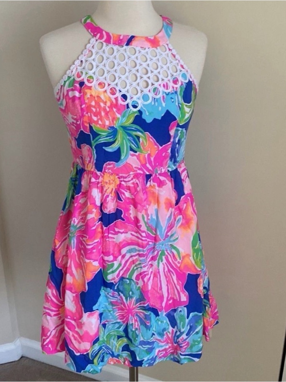 Lilly Pulitzer Kinley Beckon Blue Jungle Utopia Dress Size 2 VGUC